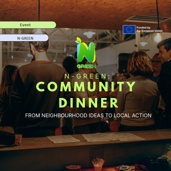 Banner for arrangementet N-GREEN Community Dinner i Folkehaven
