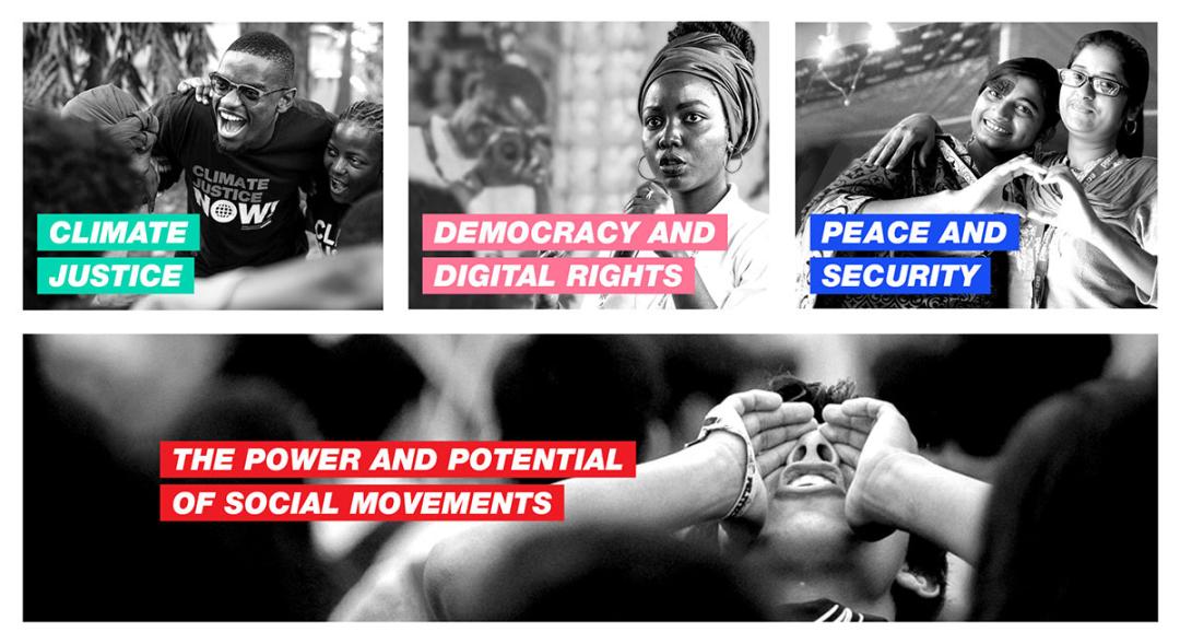 Collage of themes for the People Power Conference in Copenhagen