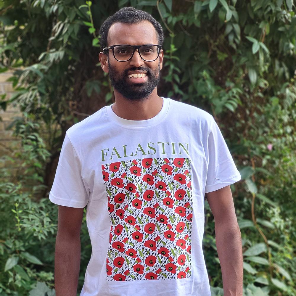 Falastin t-shirt der støtter nødhjælpsarbejde i Gaza